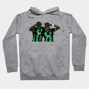 Simon Adingra Danny Welbeck Brighton Black & Green Minimalist Goal Celebration Hoodie